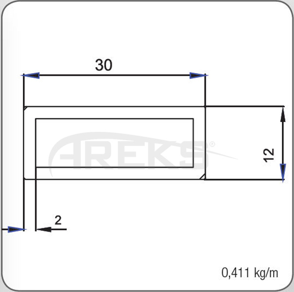 12X30_PROFIL Aluminium railing Aluminium fence Aluminium glass railing