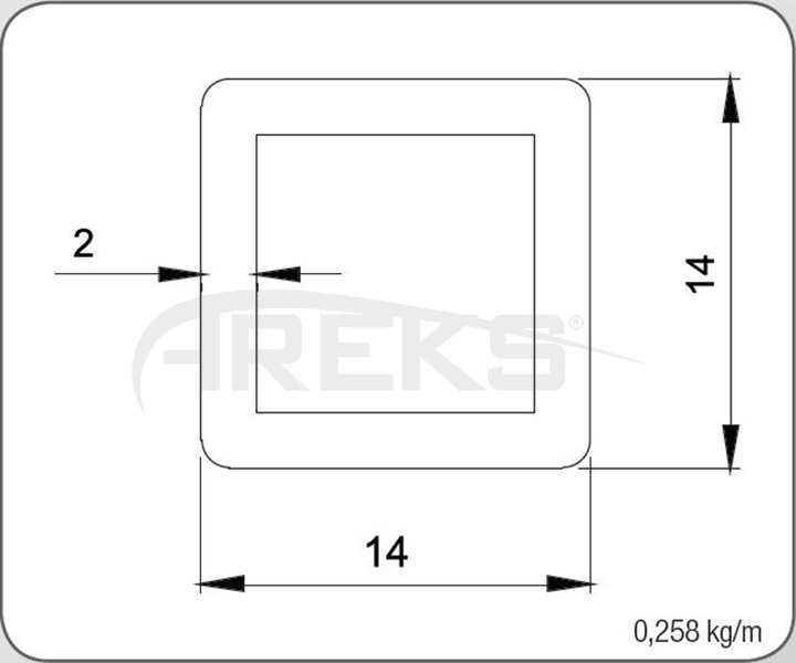 14X14_KARE_PROFIL Aluminium railing Aluminium fence Aluminium glass railing