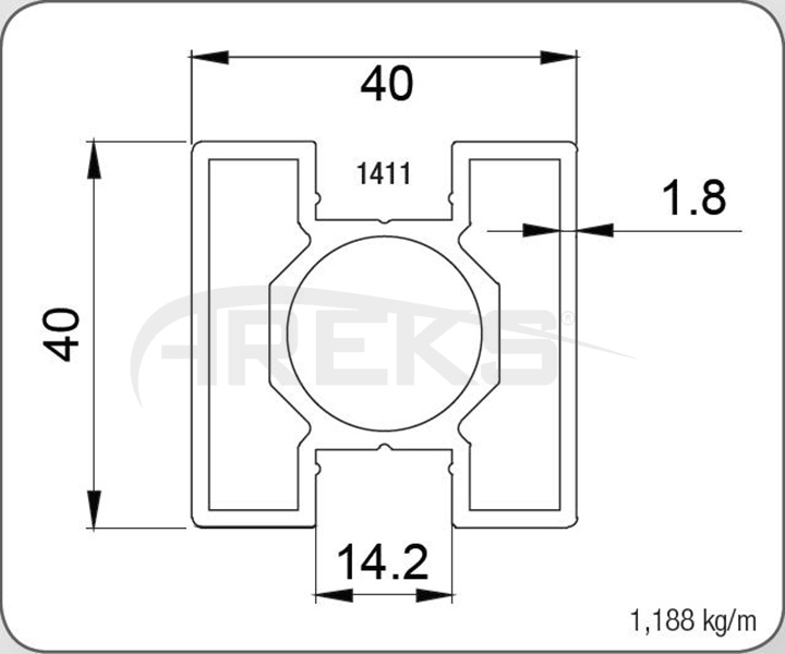 40X40_KARE_DIKME_PROFILI_1_8_MM Aluminium railing Aluminium fence Aluminium glass railing