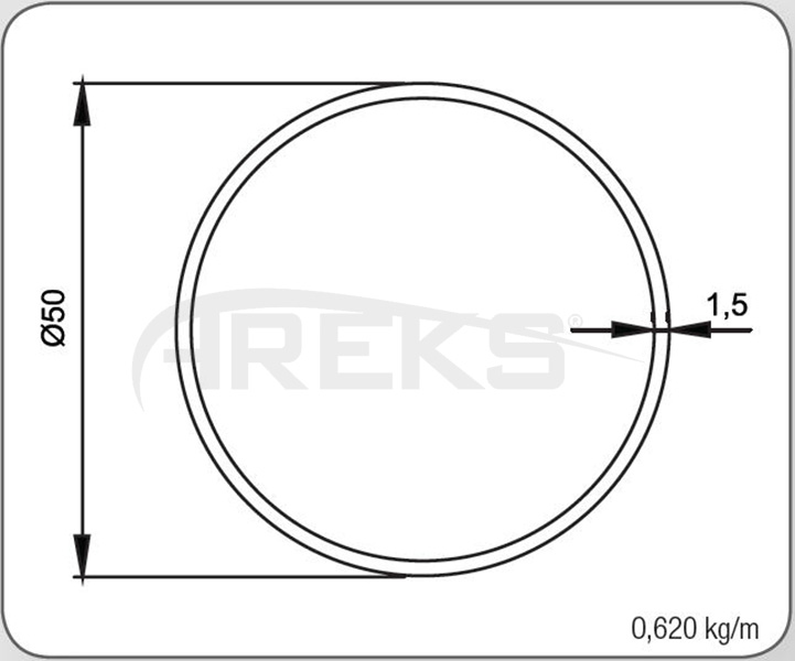 50LIK_BORU_1_5_MM Aluminium railing Aluminium fence Aluminium glass railing
