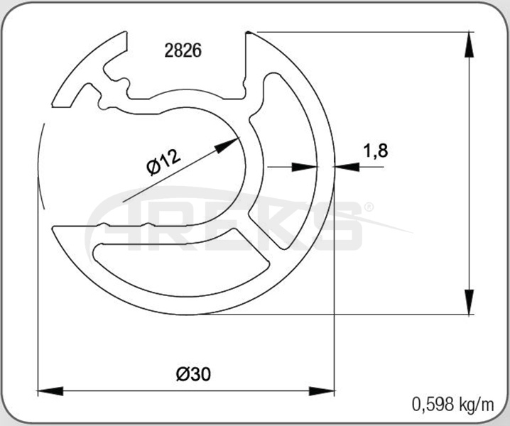 30LUK_DIKME_PROFILI_CAMLI_1_8_MM Aluminium railing Aluminium fence Aluminium glass railing