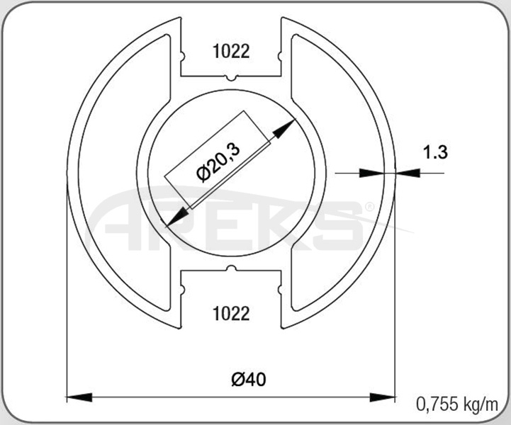 40LIK_CIFT_KANAL_DIKME_PROFILI_1_3_MM Aluminium railing Aluminium fence Aluminium glass railing