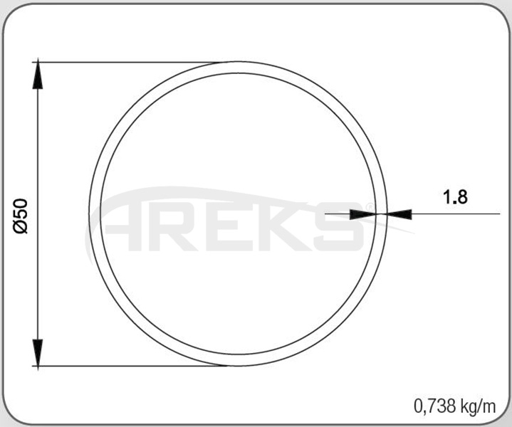 50LIK_BORU_1_8_MM Aluminium railing Aluminium fence Aluminium glass railing