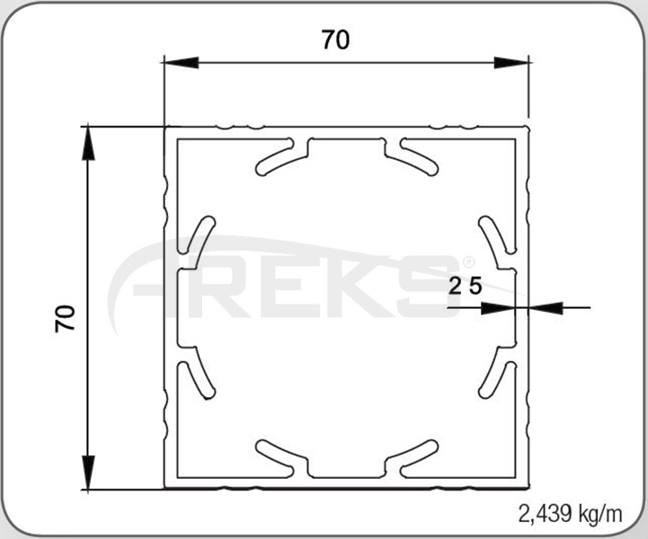 70X70_KARE_PROFIL Aluminium railing Aluminium fence Aluminium glass railing