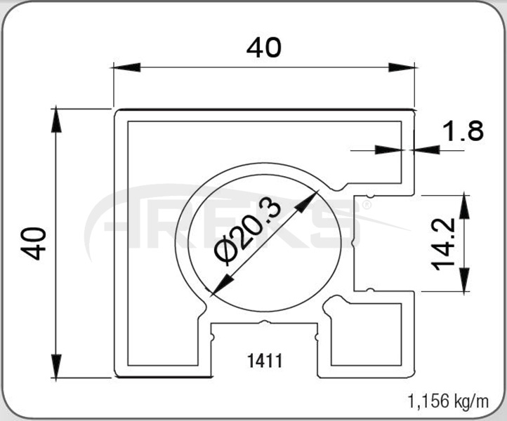 40X40_KARE_DIKME_PROFILI__MM Aluminium railing Aluminium fence Aluminium glass railing