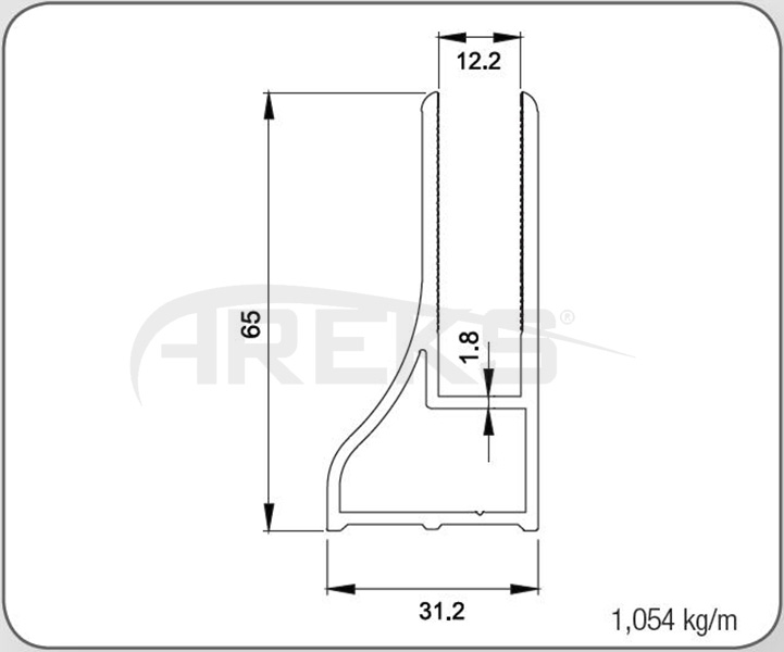 Alt_Etek_Profili_Tekli Aluminium railing Aluminium fence Aluminium glass railing