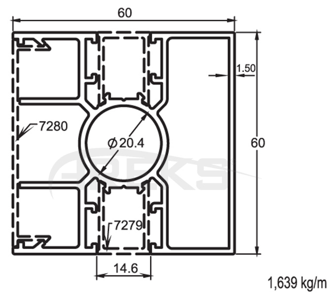 60X60_CIT_DIKME_PROFILI Aluminium railing Aluminium fence Aluminium glass railing