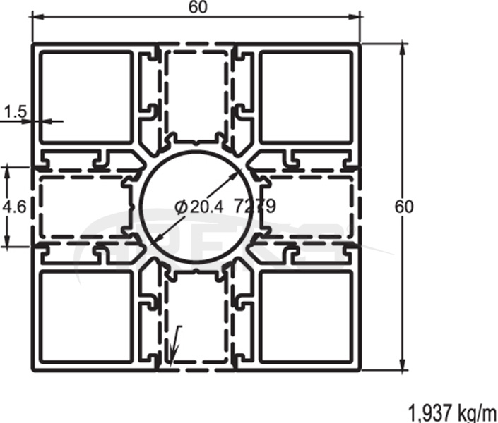 60X60_CIT_DIKME_PROFILI Aluminium railing Aluminium fence Aluminium glass railing