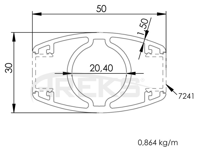 30x50_Elips_Cift_Kanalli_Dikme_Profili