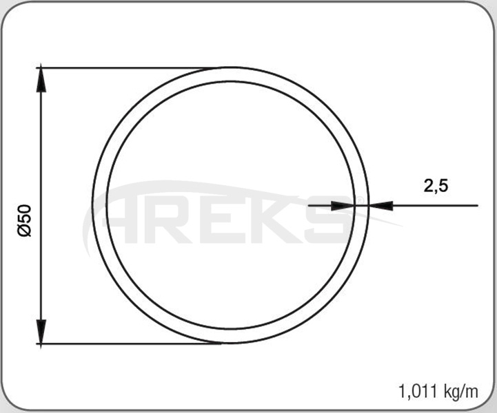 50LIK_BORU_2_5_MM Aluminium railing Aluminium fence Aluminium glass railing