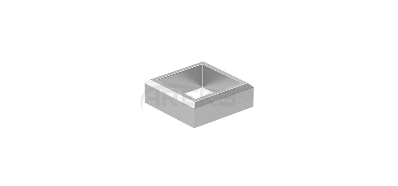 40x40_Kare_Dikme_Flans_Eko Aluminium railing Aluminium fence Aluminium glass railing