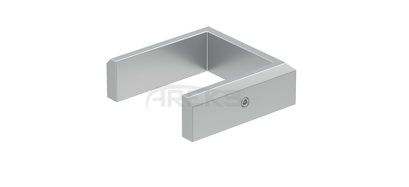 40X40_Kare_Dikme_U_Flans Aluminium railing Aluminium fence Aluminium glass railing