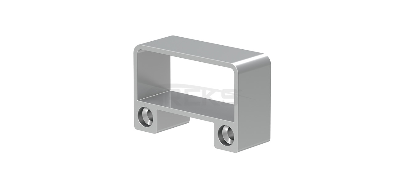 25x60_Kare_Yandan_2_Delikli_Boru_Baglanti_Flansi Aluminium railing Aluminium fence Aluminium glass railing