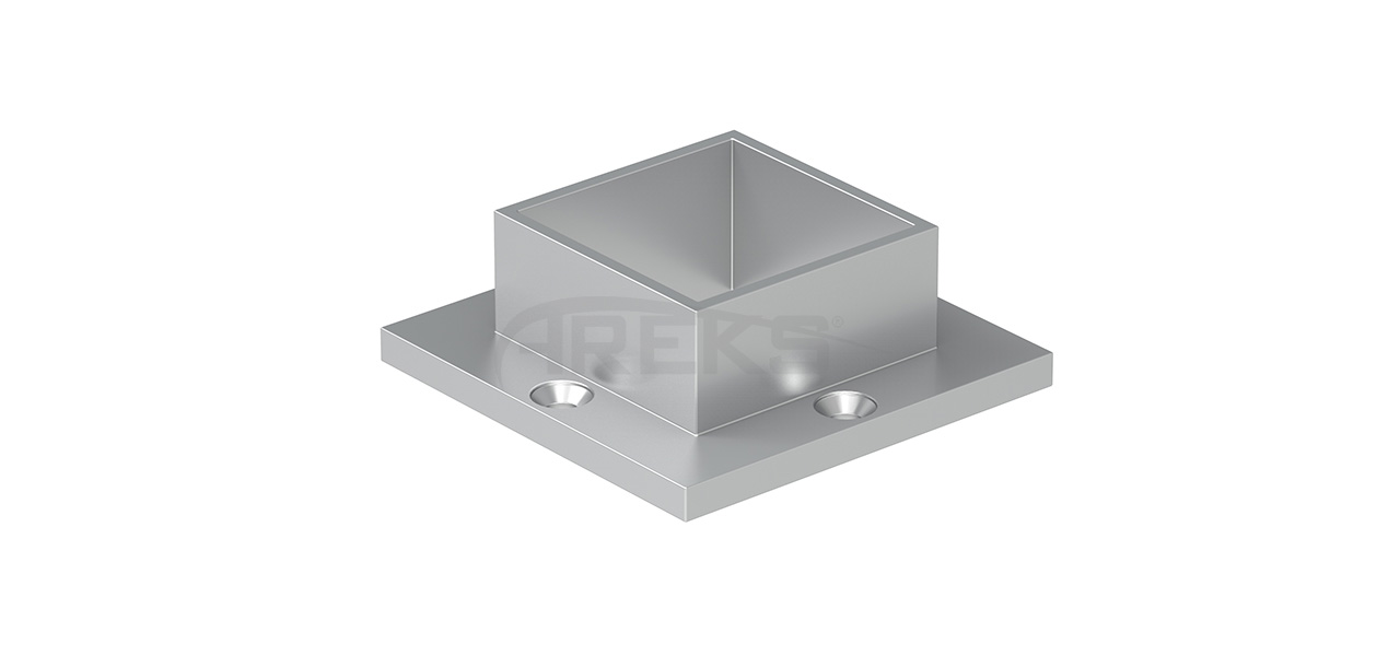 40x40_Kare_Distan_Vidali_Flans Aluminium railing Aluminium fence Aluminium glass railing