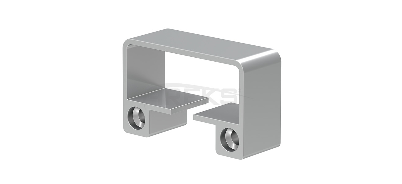 25X60_Kare_Kanalli_Boru_Flansi Aluminium railing Aluminium fence Aluminium glass railing