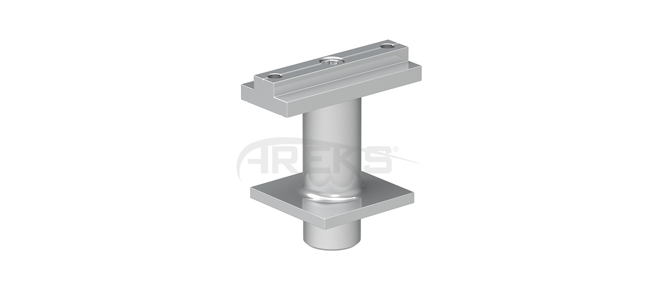 40x40_Kare_Dikme_Sabit_Mafsal Aluminium railing Aluminium fence Aluminium glass railing