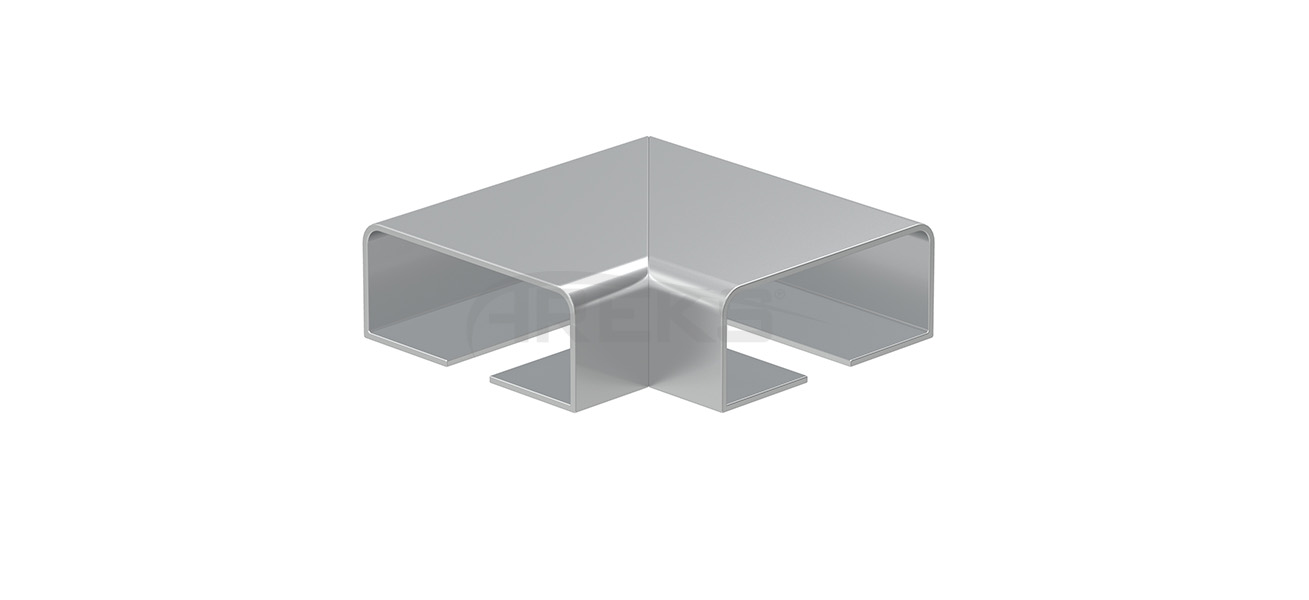 25x60_90_Derece_Ortadan_Kanalli_Donus Aluminium railing Aluminium fence Aluminium glass railing
