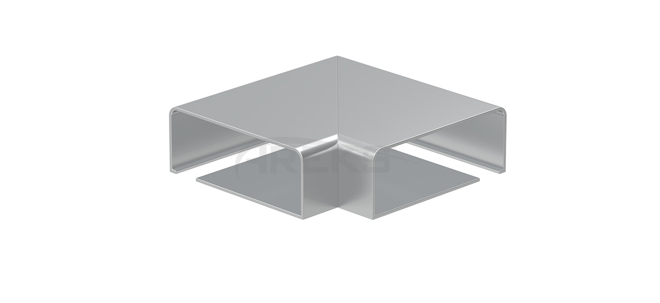 30x80_90_Derece_Yandan_Cam_Kanalli_Donus Aluminium railing Aluminium fence Aluminium glass railing