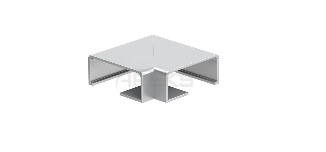 30X80_90_Derece_Kanalli_Donus Aluminium railing Aluminium fence Aluminium glass railing