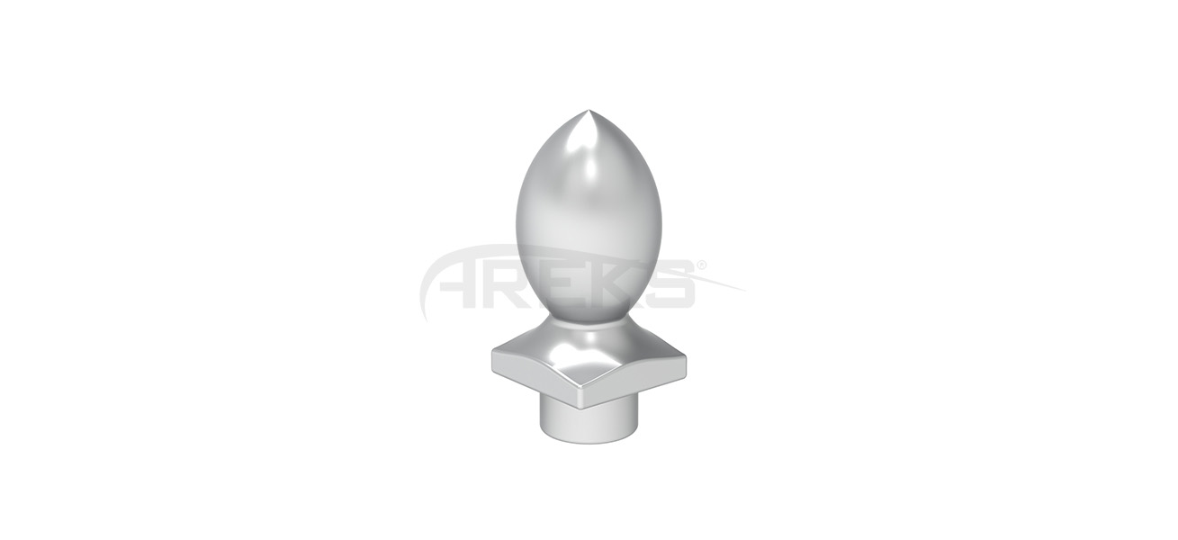14X14_Kare_Mizrak_Dekorlu_Tapa Aluminium railing Aluminium fence Aluminium glass railing