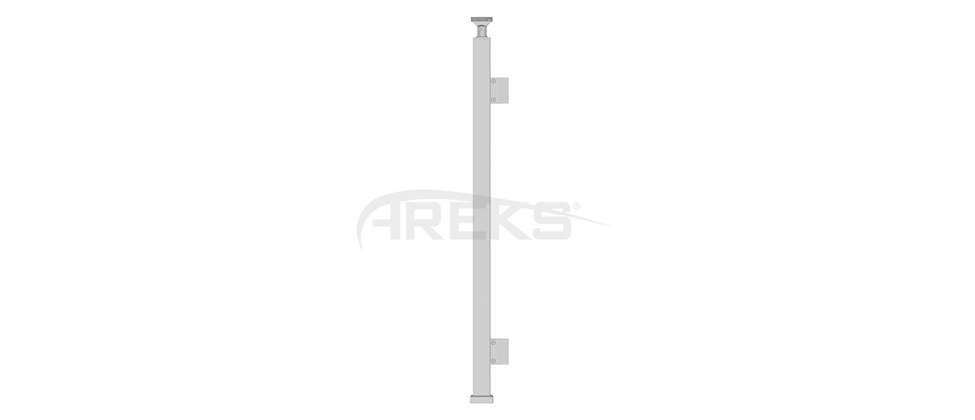 40X40_Kare_Dikme_Takimi_Tekli_Cam_Tutamakli_85_cm Aluminium railing Aluminium fence Aluminium glass railing