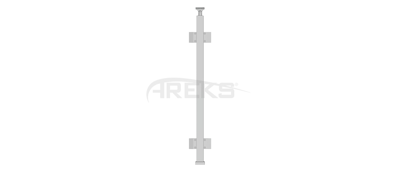 40X40_Kare_Dikme_Takimi_Ciftli_Cam_Tutamakli_85_cm Aluminium railing Aluminium fence Aluminium glass railing